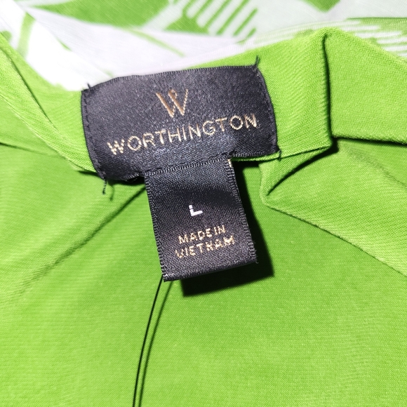 Worthington Sleevless Rainforest Patterned Tank Top Blouse - Picture 3 of 5